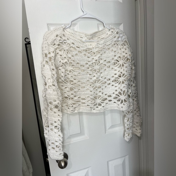 Handmade Crochet Flower Sweater - Picture 2 of 3